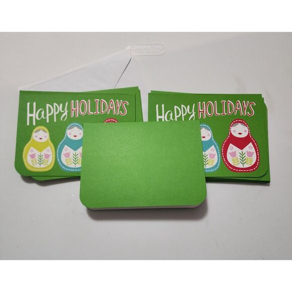 12 UNUSED MATRYOSHKA NESTING DOLL HAPPY HOLIDAY CARDS - Picture 3 of 3